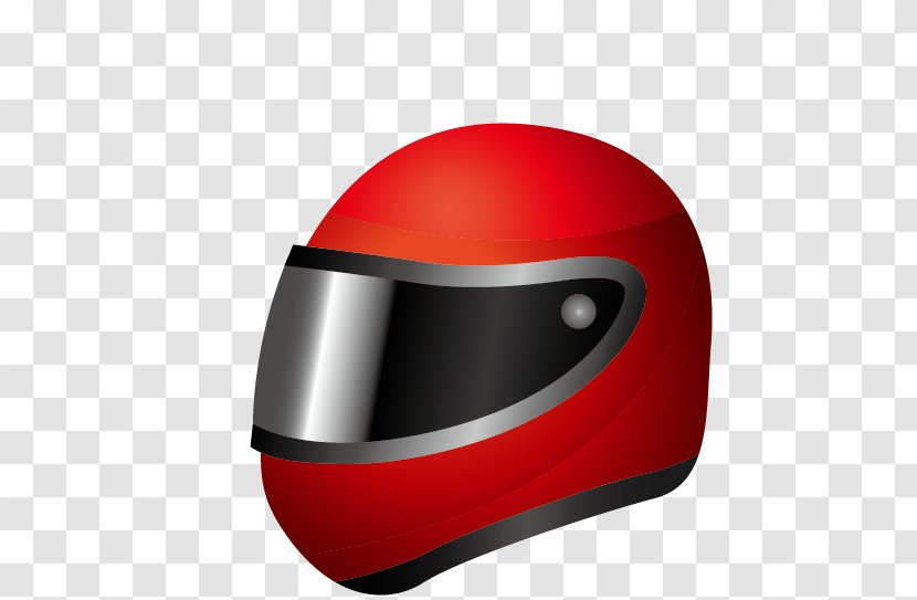 Motorcycle Helmet Red Hard Hat Cartoon - Sports Equipment Transparent PNG