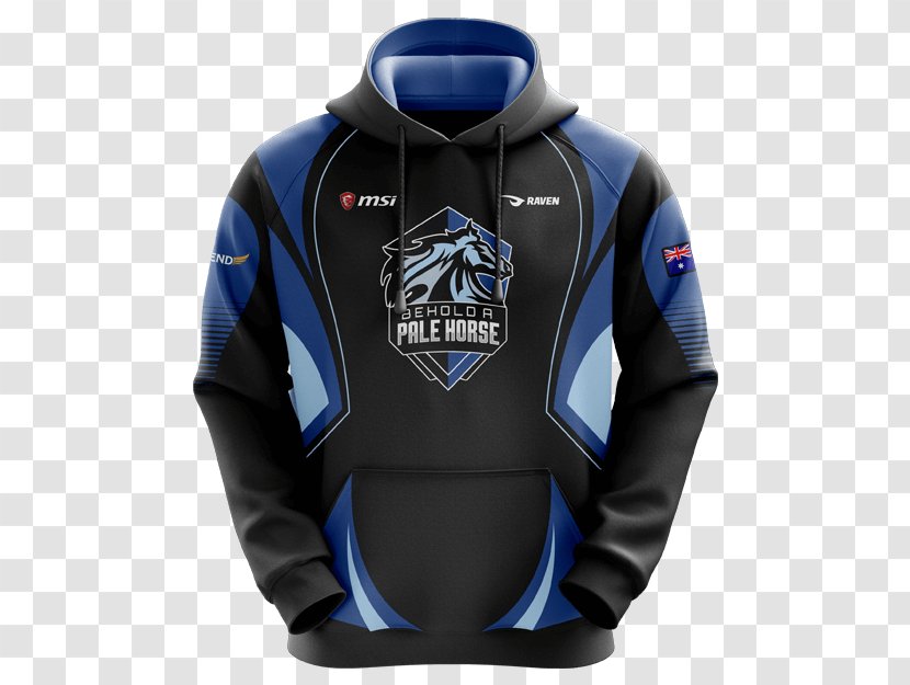 Electronic Sports Hoodie T-shirt Video Game Jersey - Blue - Pale Horses Transparent PNG