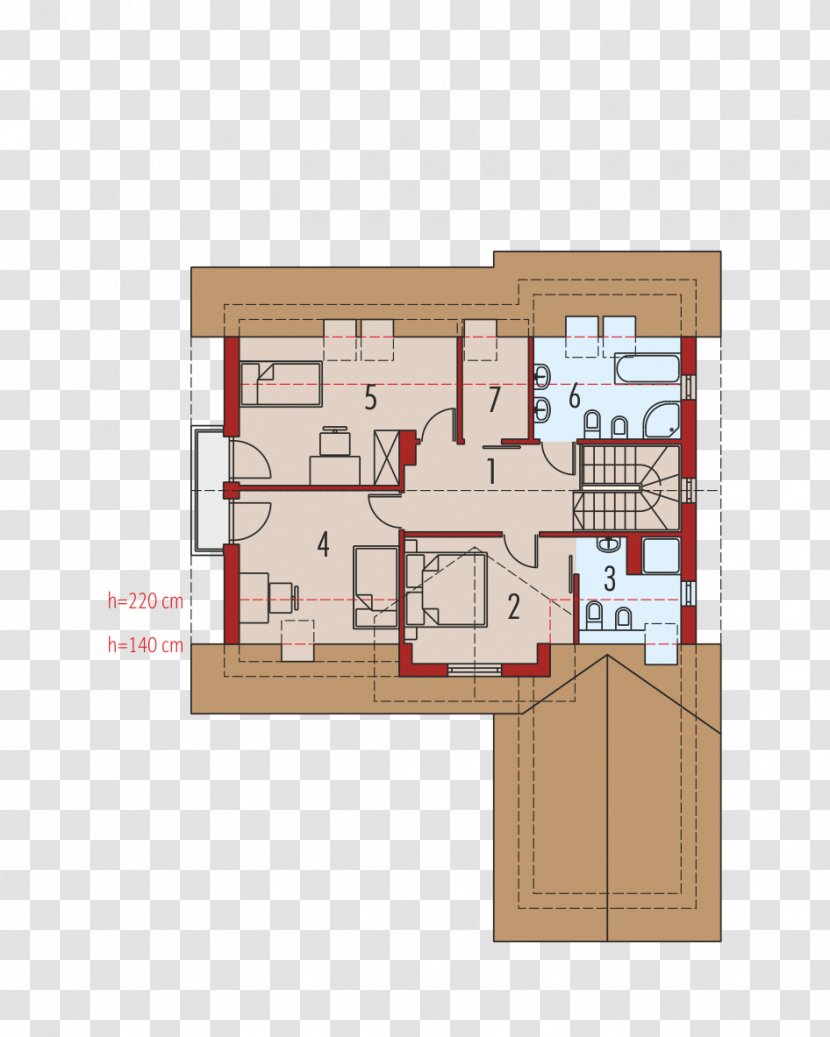 House Villa Floor Plan Attic Project - Schematic Transparent PNG