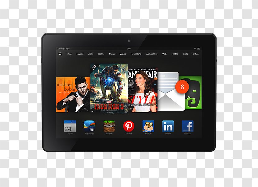 Amazon Kindle Fire HDX 7 3rd Generation Amazon.com 8.9 - Hd 10 - Bon Transparent PNG