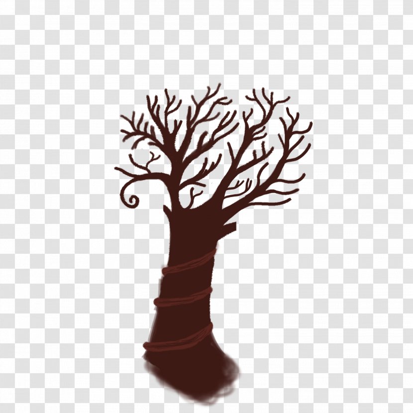 Tree Flowerpot Plant Sticker Font - Brown Transparent PNG