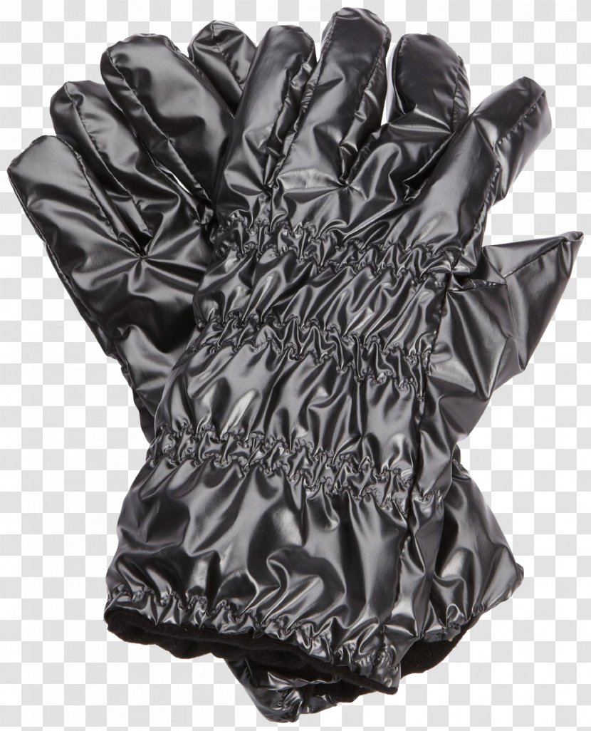 Glove Black And White Leather - Monochrome Photography - Fold Gloves Transparent PNG