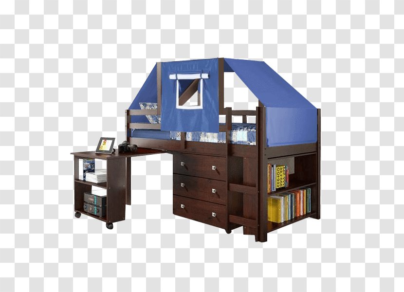 Bunk Bed Donco Kids 760cp Low Study Loft Dark Cappuccinowhite Desk Furniture - Flower - Tent Sale Transparent PNG