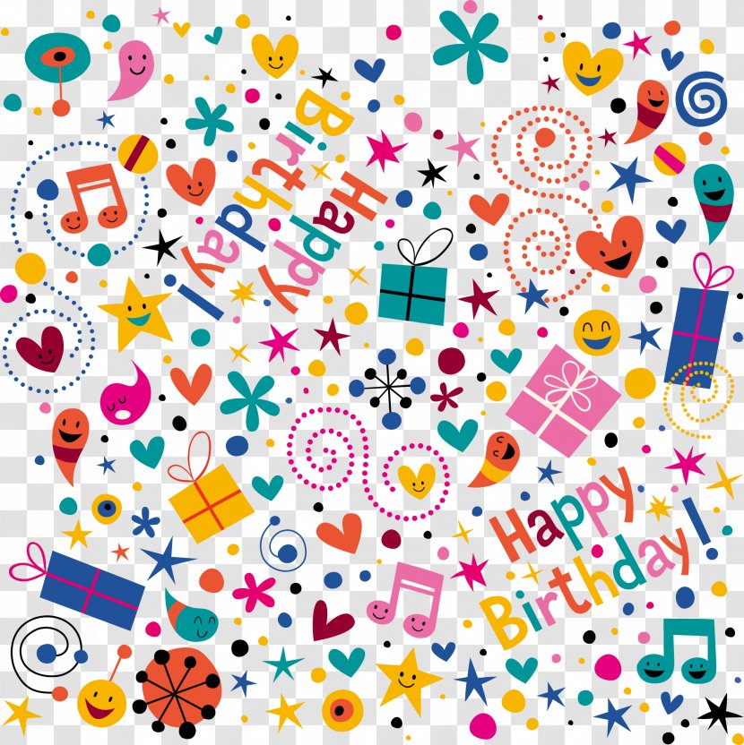Birthday Party Pattern - Royaltyfree - Happy Background Color Decorative Elements Transparent PNG