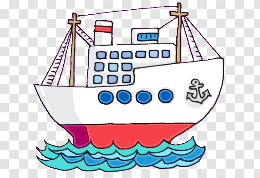 Clip Art Vehicle Naval Architecture Water Transportation Ship - Wet Ink - Watercraft Boat Transparent PNG