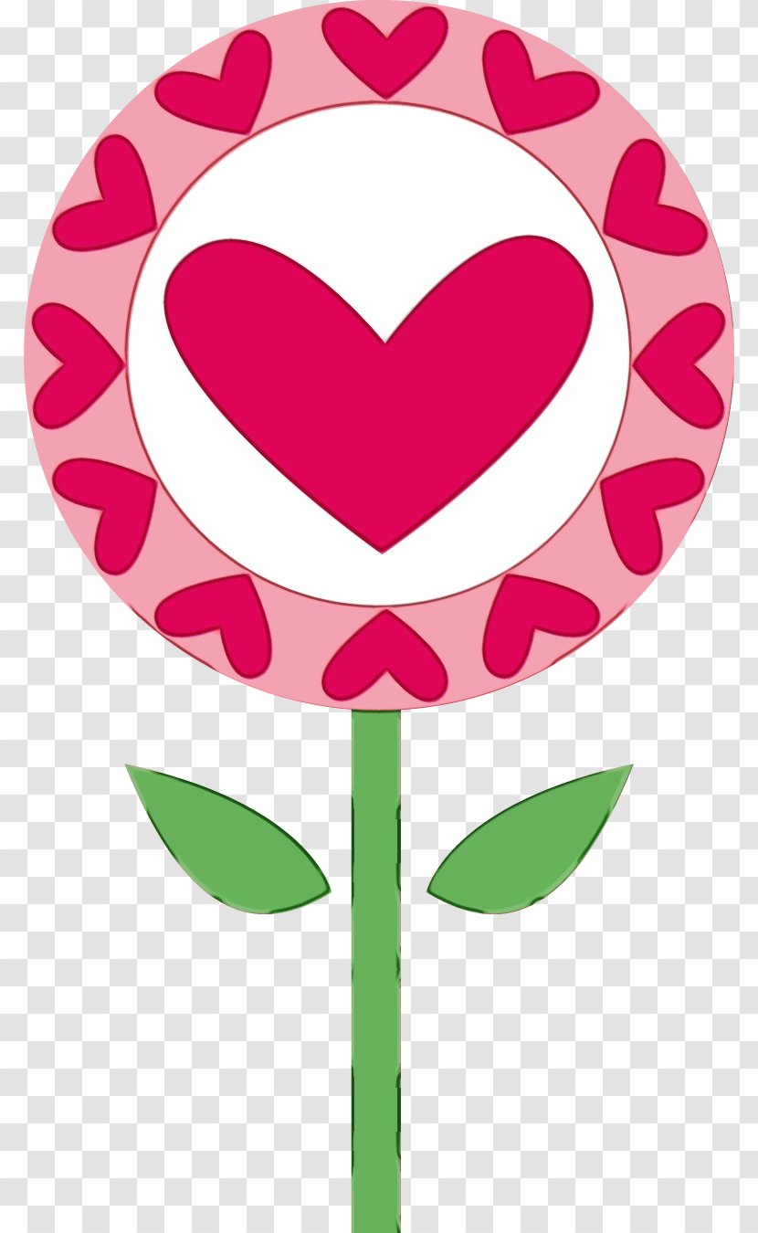 Pink Clip Art Heart Lollipop Magenta - Plant - Tulip Confectionery Transparent PNG