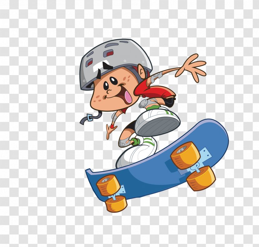Skateboarding Cartoon Clip Art - Royalty Free - Skateboard Boy Transparent PNG