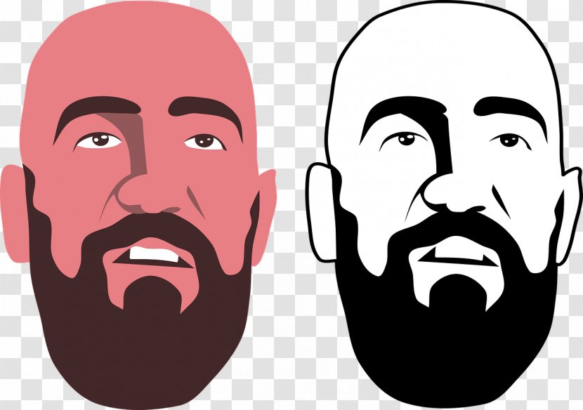 Moustache Illustration - Logo - Bearded Men Avatar Transparent PNG