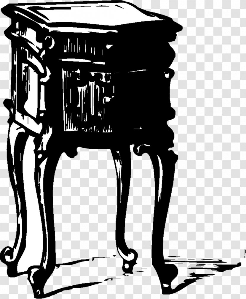 Table Furniture Clip Art - Monochrome Transparent PNG