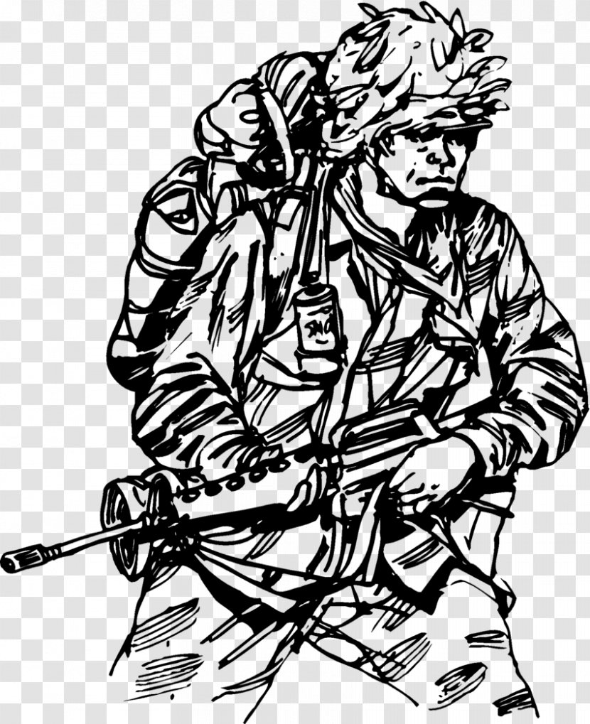 Vietnam War Drawing Soldiers At South - Artwork - Soldier Transparent PNG