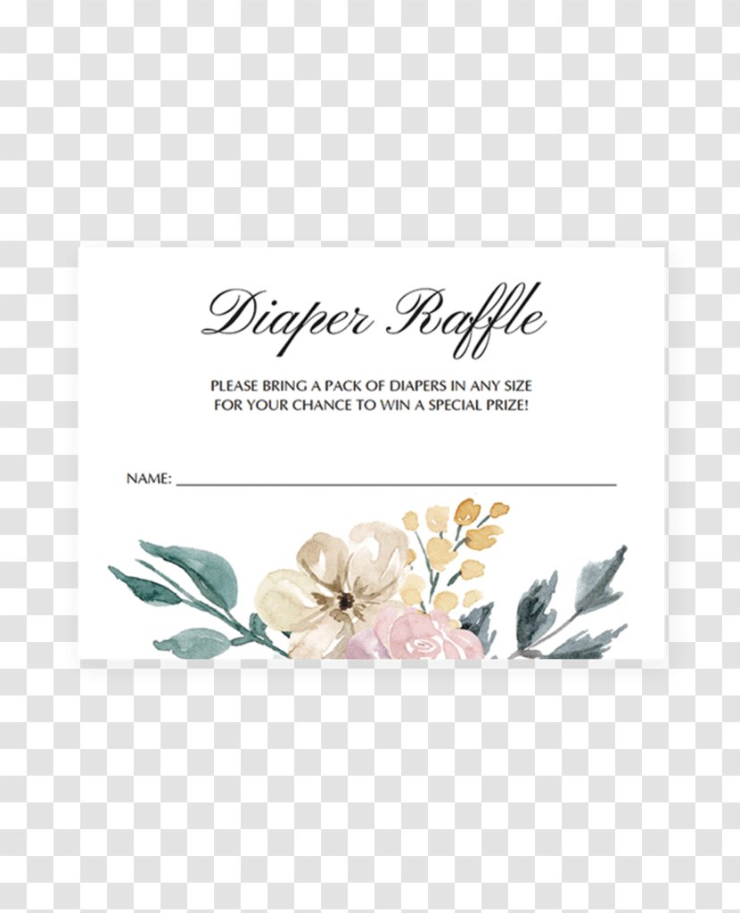 Diaper Wedding Invitation Baby Shower Raffle Party - Flower Arranging - Ticket Transparent PNG