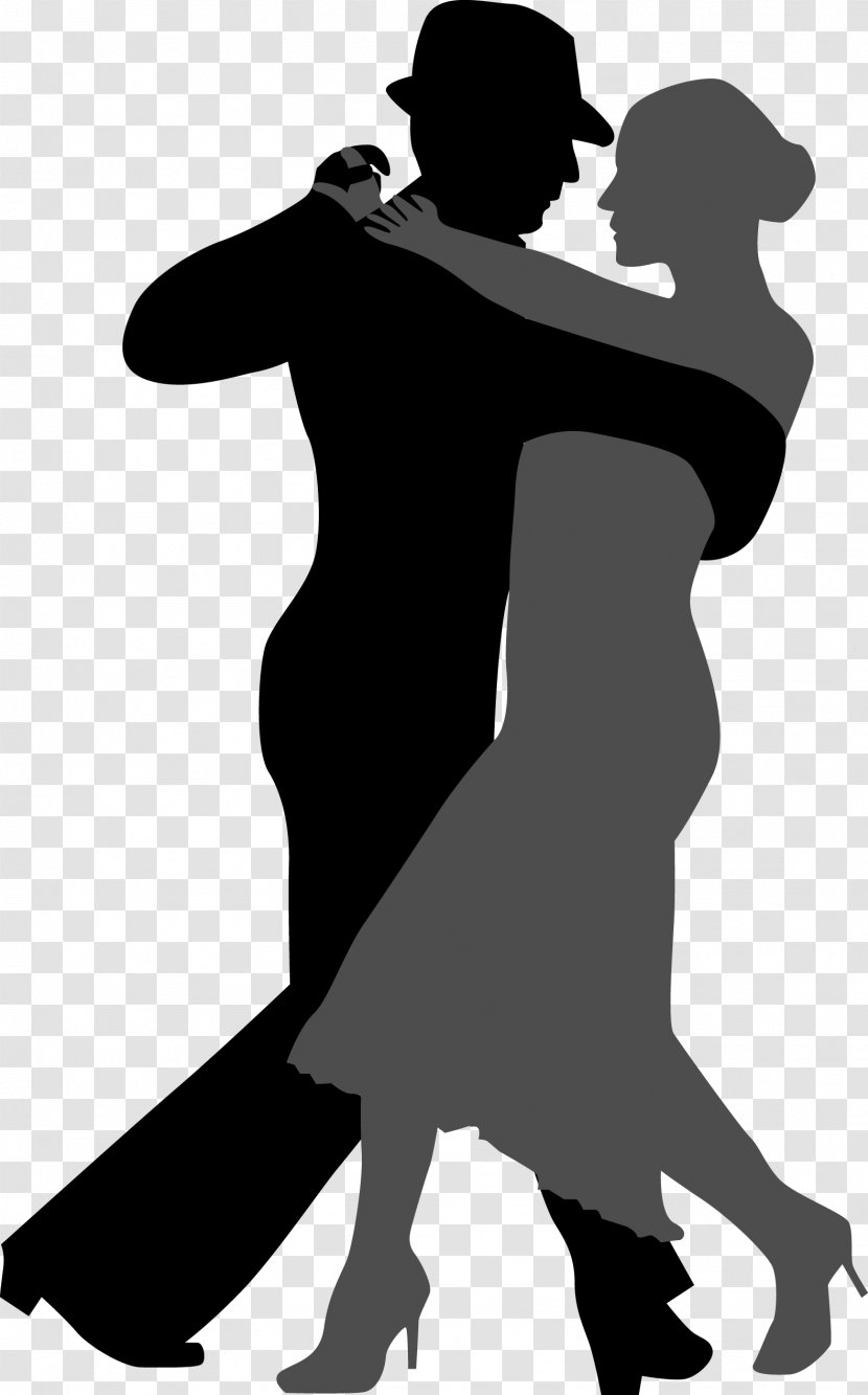Tango Ballroom Dance Silhouette - Shoulder - Two Dancers Transparent PNG