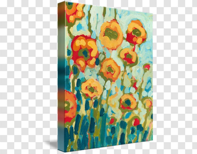 Floral Design Poppies Canvas Print Painting - Oil Paint - California Poppy Transparent PNG
