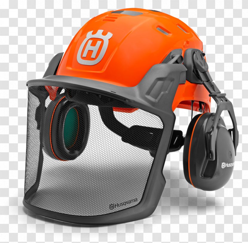 Husqvarna Group Helmet Earmuffs Arborist Visor - Protective Gear In Sports - Safety Transparent PNG