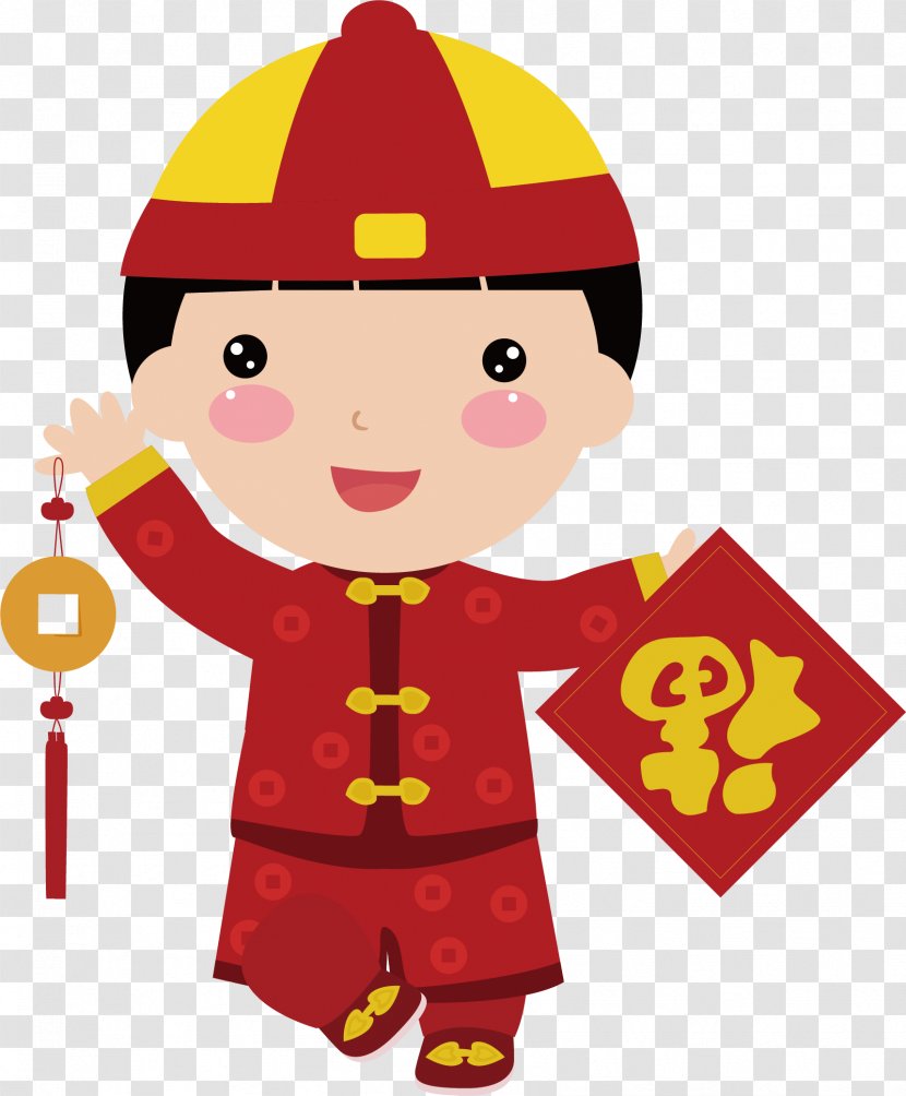 Firecracker Chinese New Year Template - Smile - Character Vector Hand-painted Dolls Transparent PNG