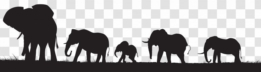 Elephant Silhouette Clip Art - Camel Like Mammal - Elephants Image Transparent PNG