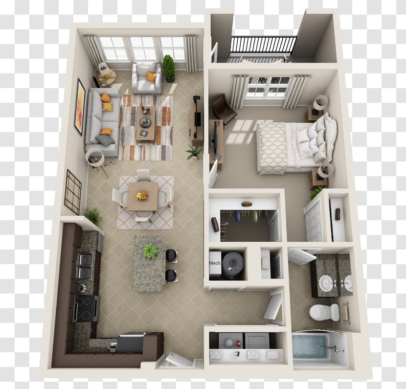One Bedroom Apartment Abberly Market Point Apartments Renting Studio - Cheap Transparent PNG