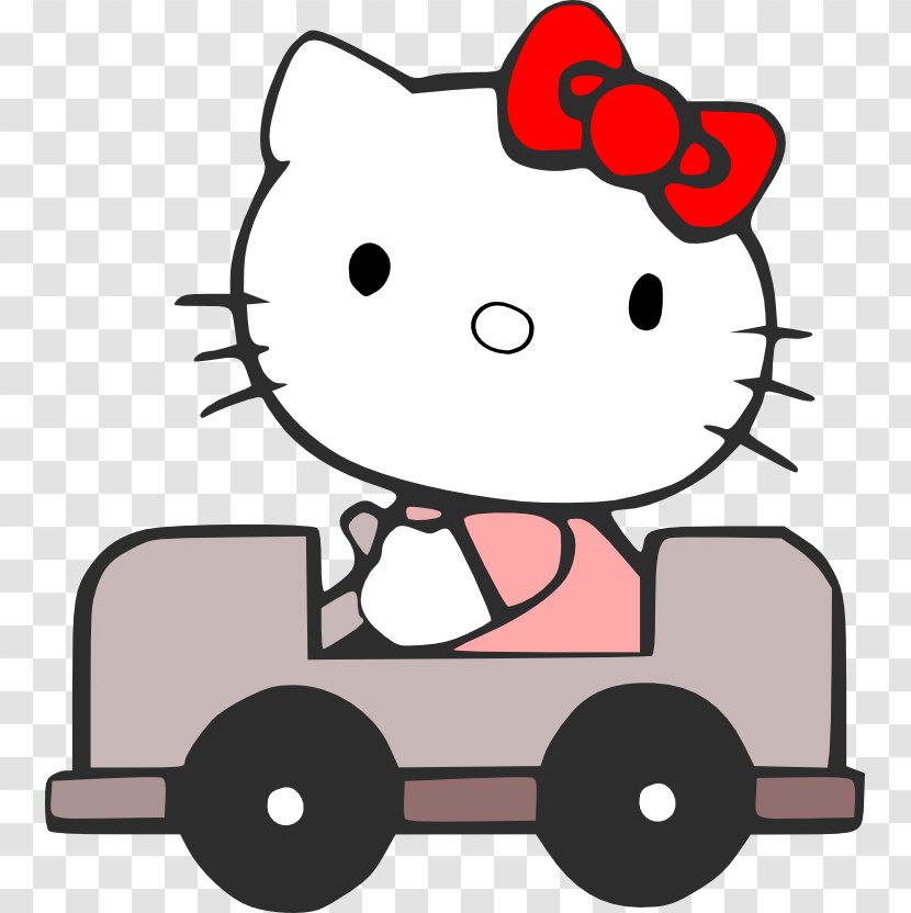 Hello Kitty Character Cartoon Clip Art - Area - Black And White Transparent PNG