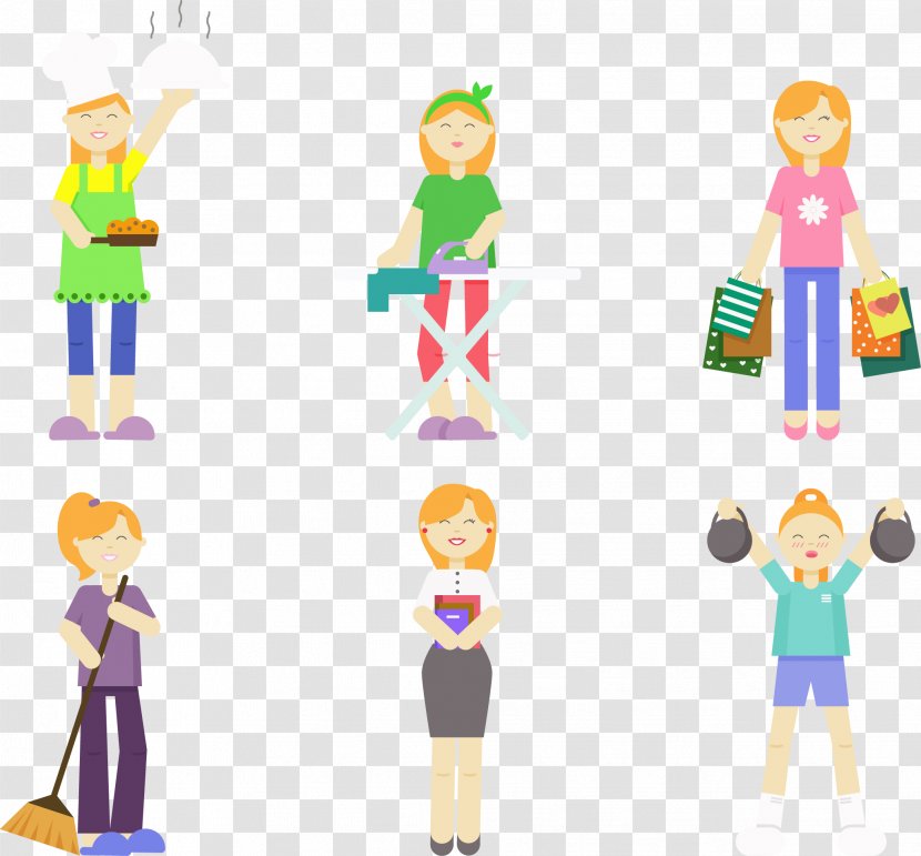 Woman Job Illustration - Toy - Vector Hand-painted Women Occupation Transparent PNG