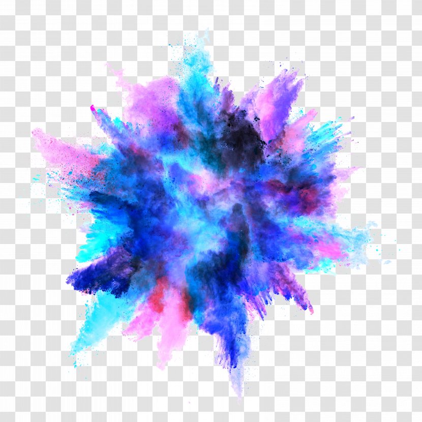 Explosion Color Powder Dust - Watercolor - Blue Transparent PNG