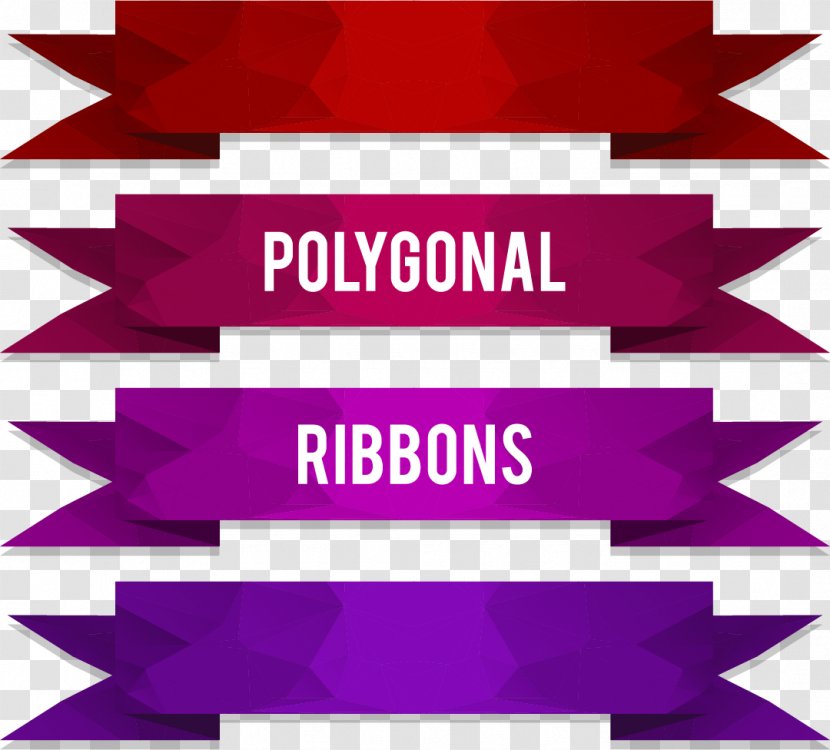 Paper Ribbon - Low Polygon Transparent PNG