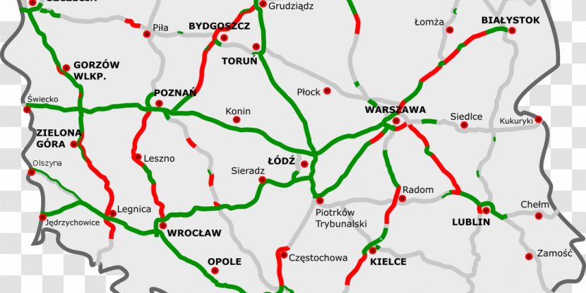Highways In Poland Controlled-access Highway Autobahn Road - Twolane Expressway Transparent PNG
