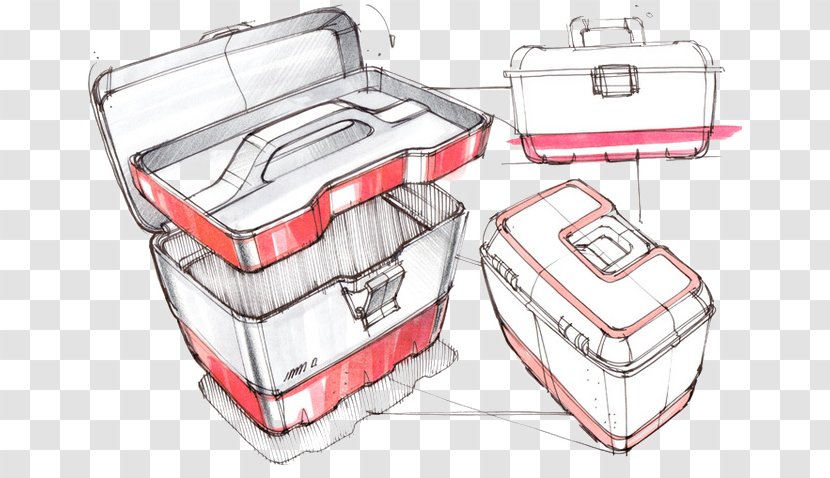 Drawing Industrial Design Sketch - Material - Toolbox Transparent PNG