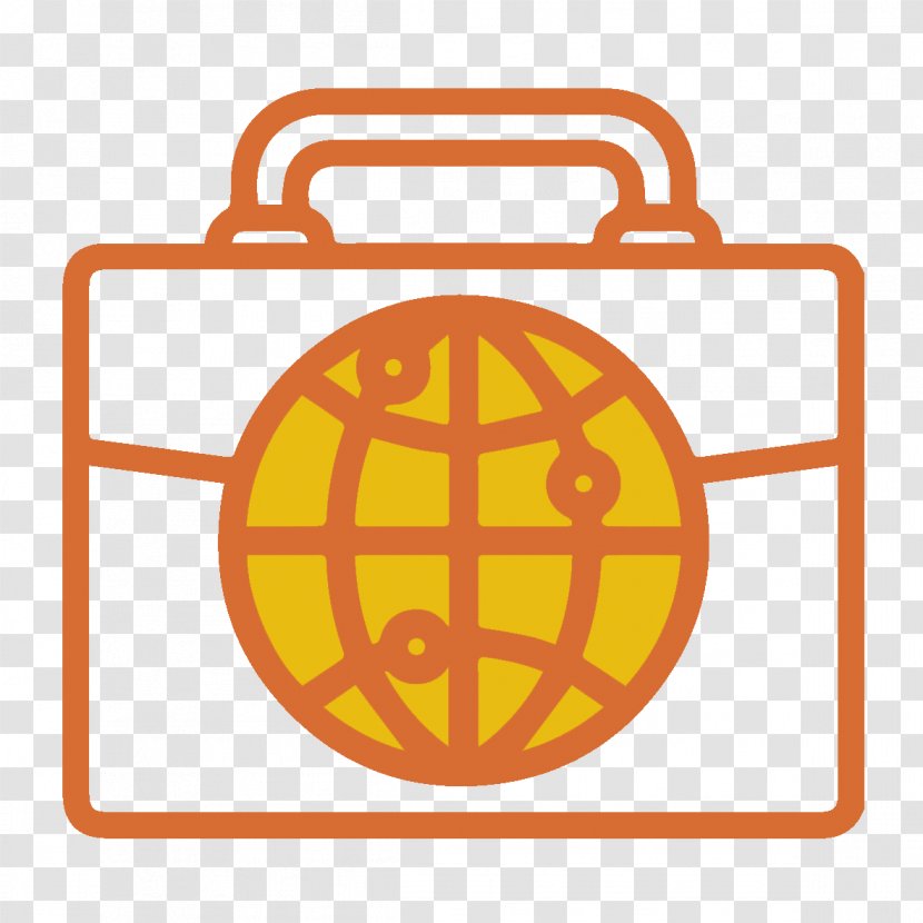 Suitcase Handpainted - Orange - Yellow Transparent PNG