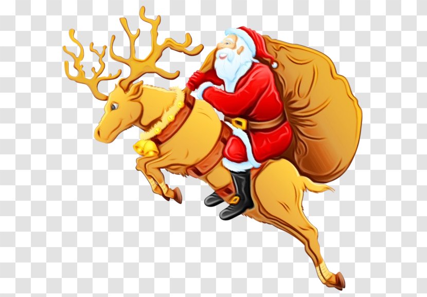 Santa Claus - Paint - Bull Transparent PNG
