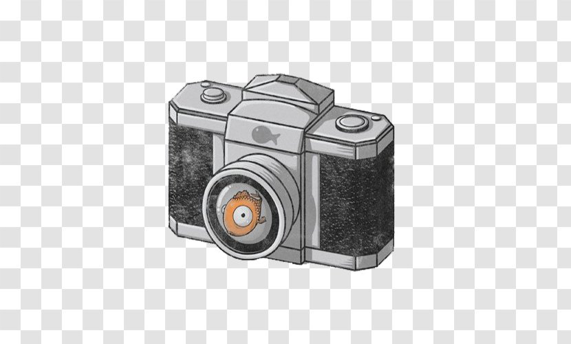 Camera Cartoon Illustration - Cameras Optics - Gray Transparent PNG