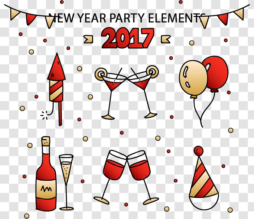 Party New Year Euclidean Vector - Clip Art - Year's Element Transparent PNG