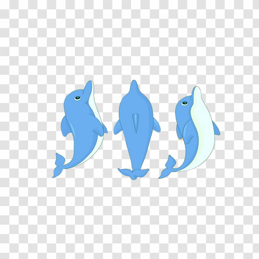 Common Bottlenose Dolphin Cartoon Clip Art - Cute Little Jump Transparent PNG