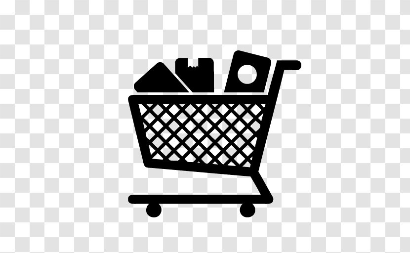 Supermarket Shopping Cart Grocery Store - Black Transparent PNG