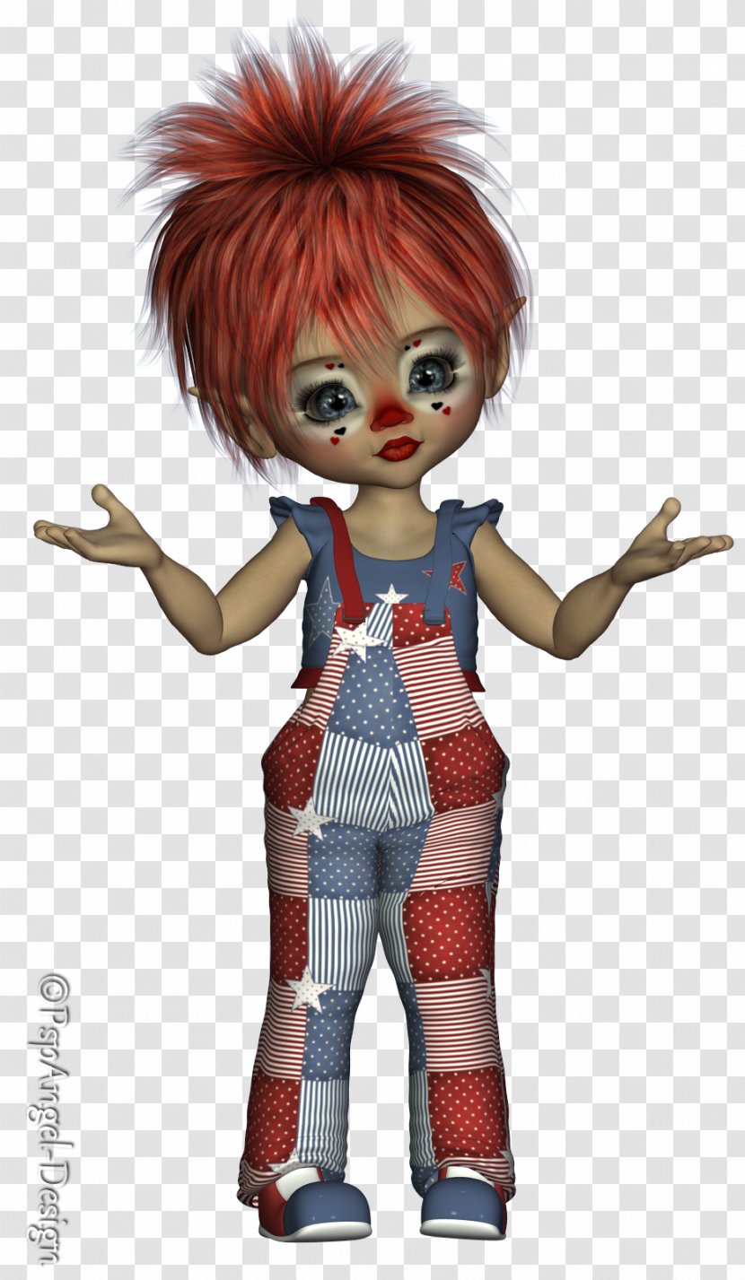 Troll Doll Clown Bisque Porcelain - Hair Coloring - Tube Transparent PNG
