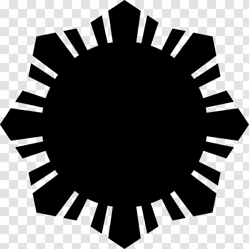 Flag Of The Philippines Philippine Declaration Independence Solar Symbol Clip Art - Monochrome - Sun Rays Transparent PNG