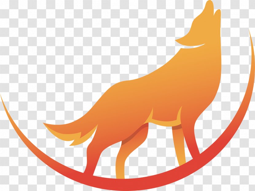 Red Fox Gray Wolf Aullido - Dog Like Mammal - Gradient Orange Midnight Howl Transparent PNG