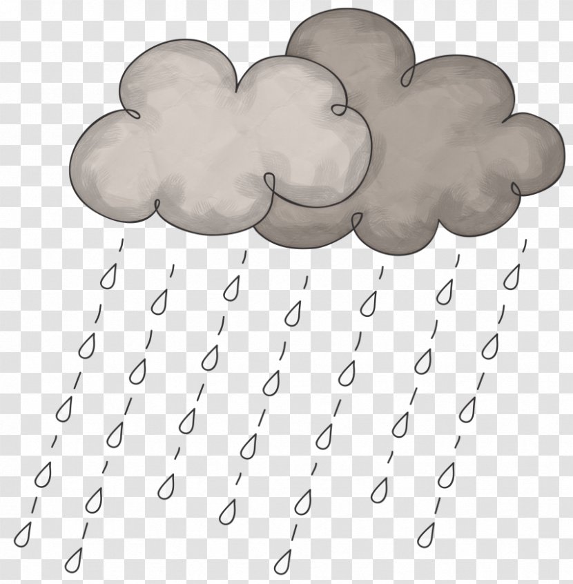 Rain Cloud April Shower Clip Art - Black And White Transparent PNG