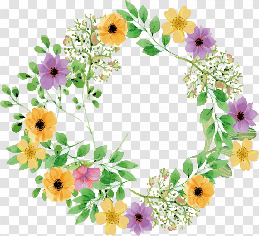 Flower Common Daisy Floral Design - Watercolor Painting - Chain Transparent PNG