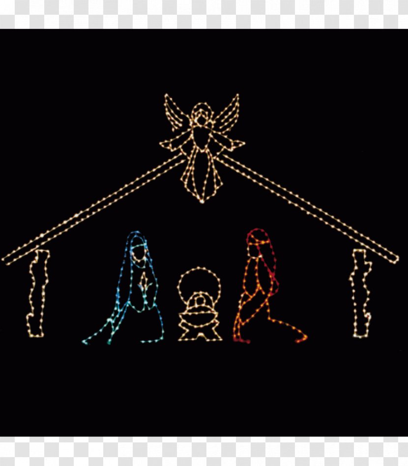 Christmas Lights Lighting Nativity Scene Transparent PNG