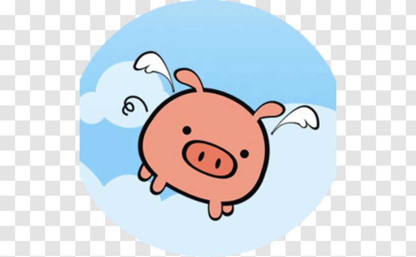 Flying Pig Marathon When Pigs Fly Cuteness - Spoonflower Transparent PNG