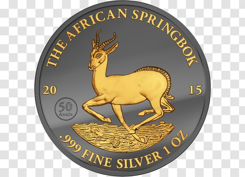 Springbok Gabon Gold Coin Silver - Collecting Transparent PNG