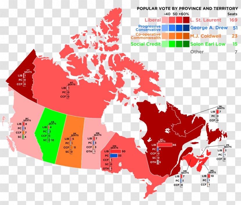 Provinces And Territories Of Canada France Canadian Federal Election, 1993 Map - Election 1962 Transparent PNG