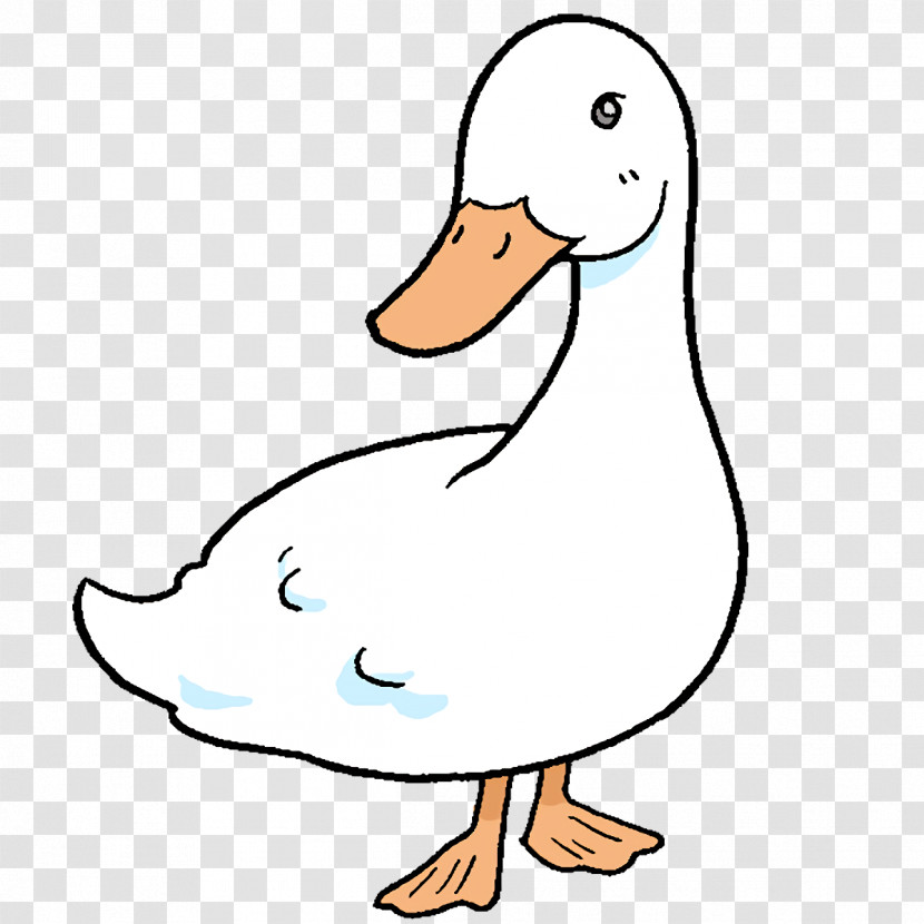 Duck Goose Line Art Cartoon Beak Transparent PNG
