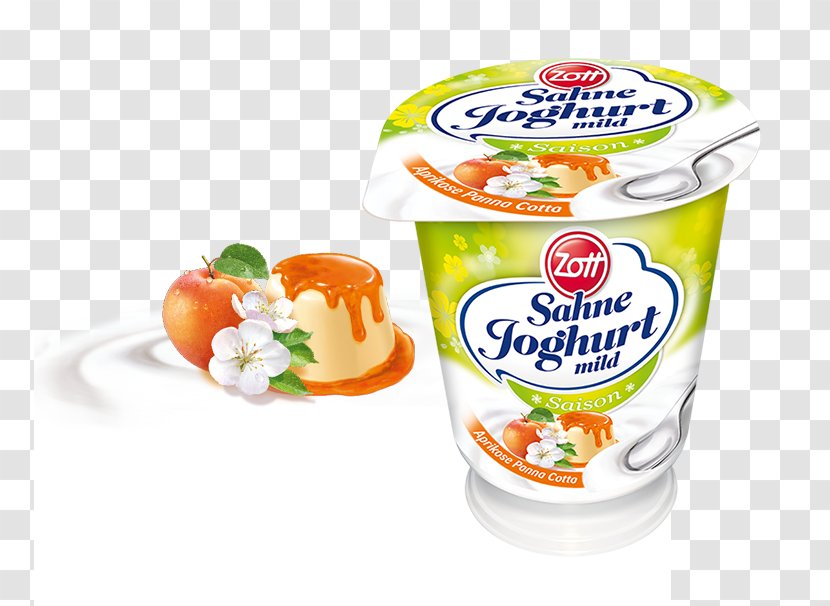 Cream Vegetarian Cuisine Zott Panna Cotta Dairy Products - Blood Orange Transparent PNG