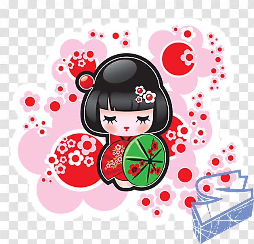 Kokeshi Japanese Dolls - Flower - Japan Transparent PNG