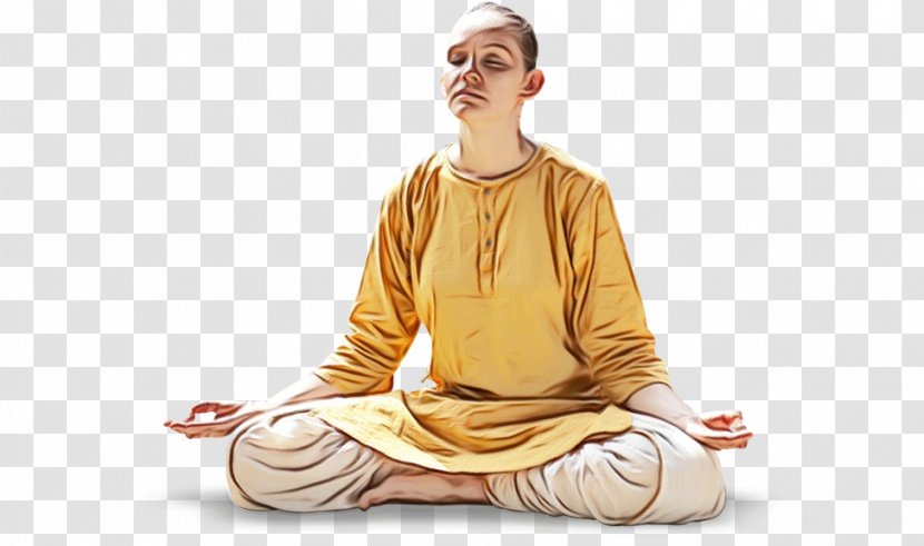 Yoga Cartoon - Meditation - Pray Monk Transparent PNG