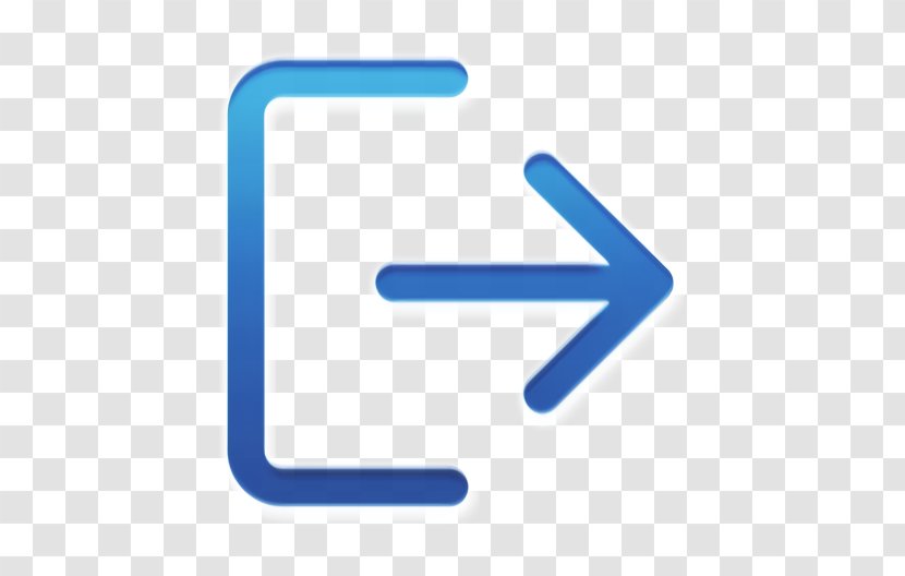 Logout Icon Technology - Electric Blue - Logo Symbol Transparent PNG