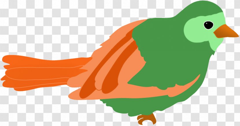 Bird Sparrow Drawing Clip Art - Green - Orange Transparent PNG