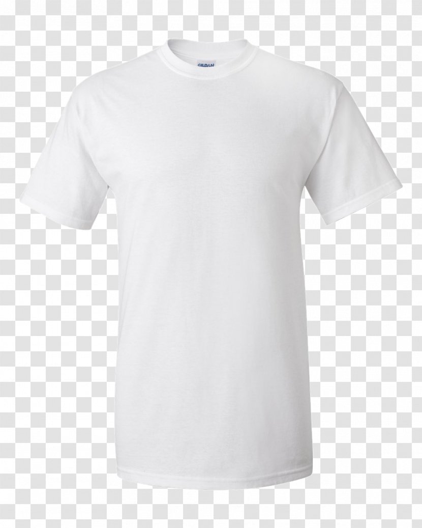 Long-sleeved T-shirt Gildan Activewear White - Crew Neck Transparent PNG