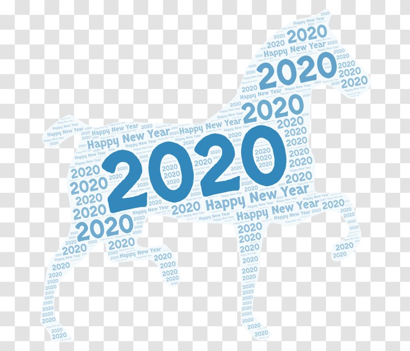 Happy New Year Logo 2020 - Text Water Transparent PNG